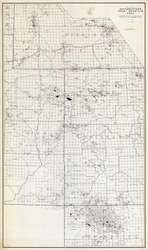 Map of the Southwestern Rocky Mountain Area- Northwestern New Mexico