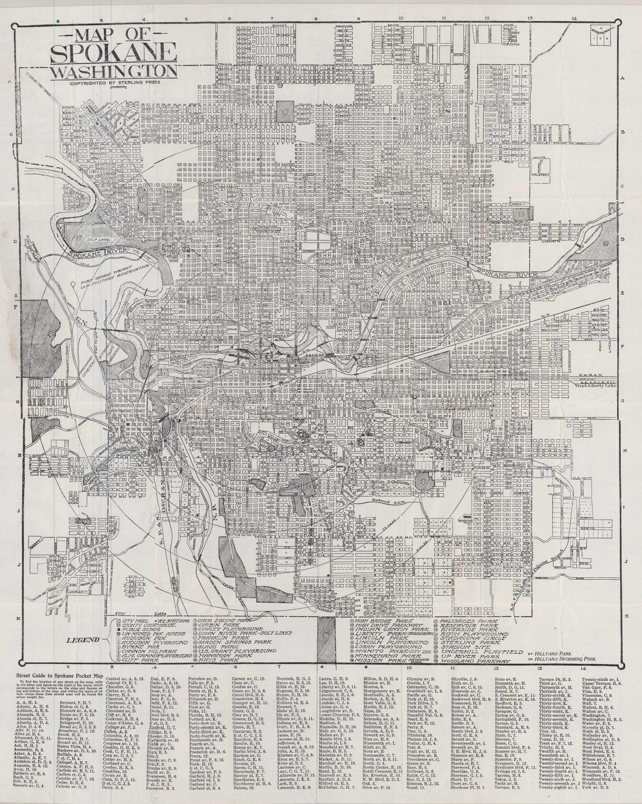 Map of Spokane