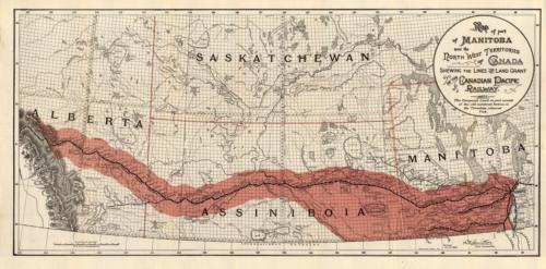 Map of part of Manitoba and the Northwest Territories of Canada Shewing the Lines and Land Grant of the Canadian Pacific Railway Map of part of Manitoba and the Northwest Territories of Canada Shewing the Lines and Land Grant of the Canadian Pacific Railway