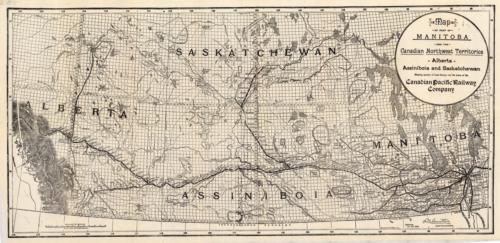 Map of the part of Manitoba and the Canada Northwest Territories - Alberta - Assiniboia and Saskatchewan Shewing system of Land Survey and the Lines of the Canadian Pacific Railway Company