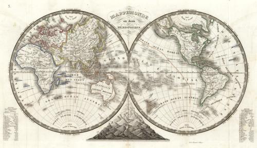 Mappemonde en deux Hemispheres