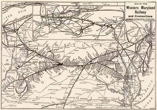 Map of the Western Maryland Railway and Connections