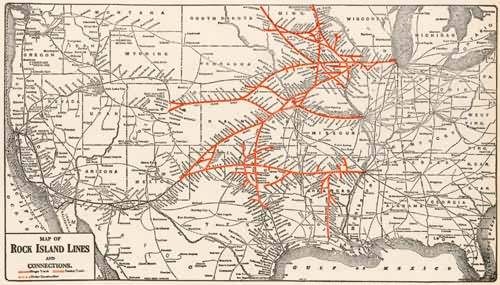 Map of Rock Island Lines and Connections