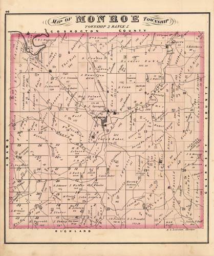 Map of Monroe Township (Ohio) - Art Source International