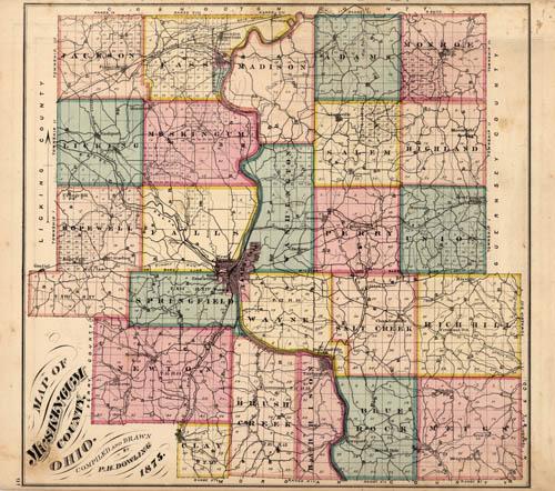 Map Of Muskingum County Ohio Art Source International 3784