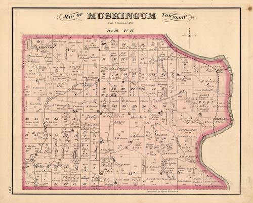 Map Of Muskingum Township (Ohio) - Art Source International