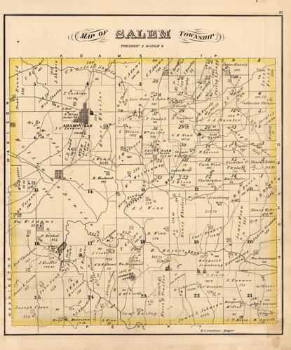 Map of Salem Township (Ohio)