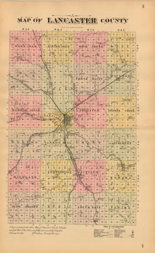 Map of Lancaster County, Nebraska Art Source International