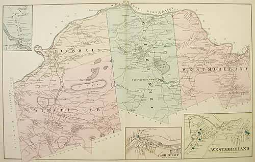 County map of Winchester, Hinsdale, Chesterfield, and Westmoreland, New ...