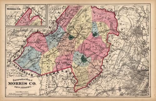 Topographical Map of Morris Co. New Jersey