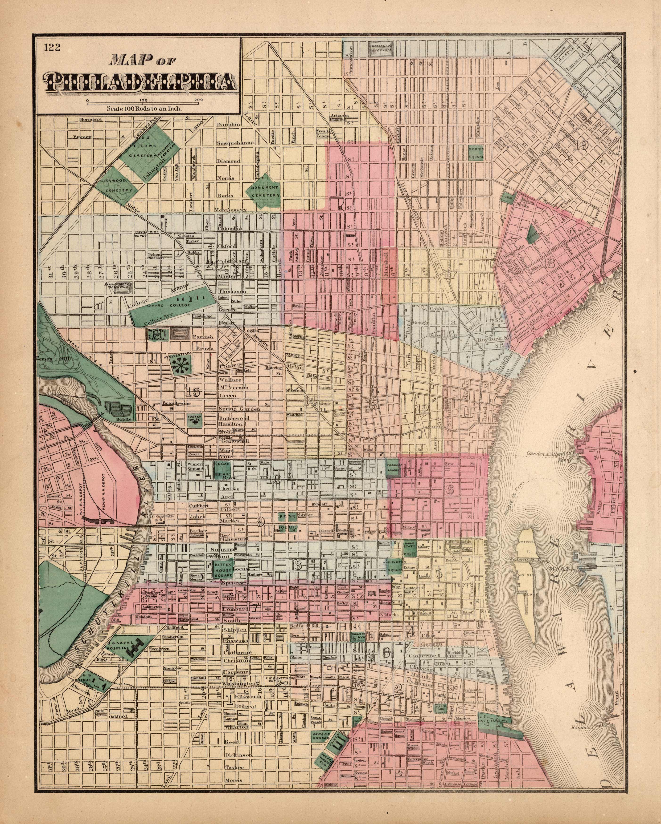 Map of Philadelphia - Art Source International