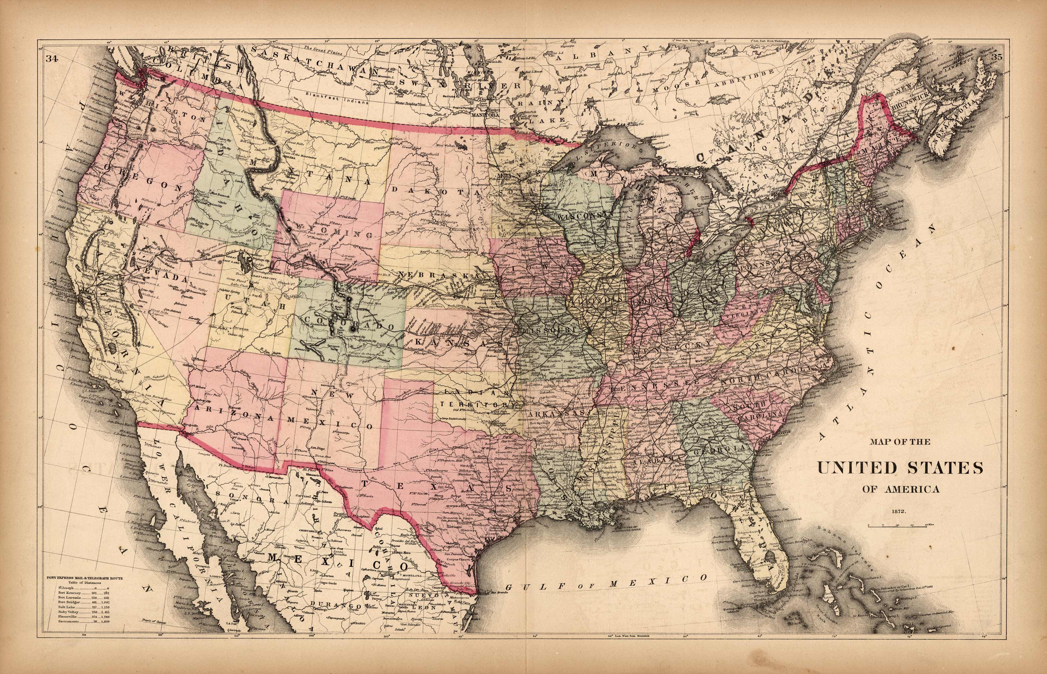 Map of the United States of America - Art Source International