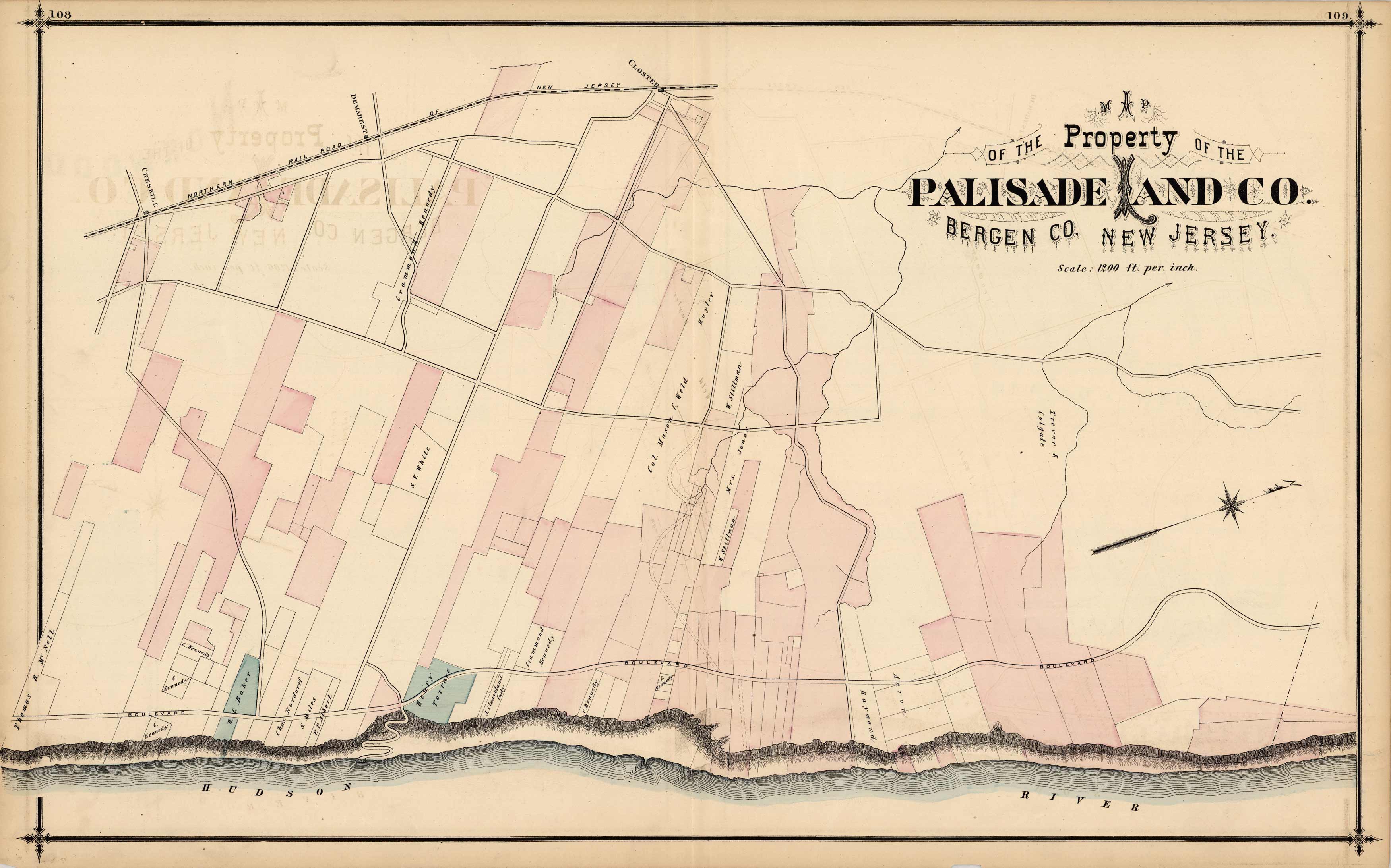 Map of the Property of the Palisade Land Co. Bergen Co. New Jersey