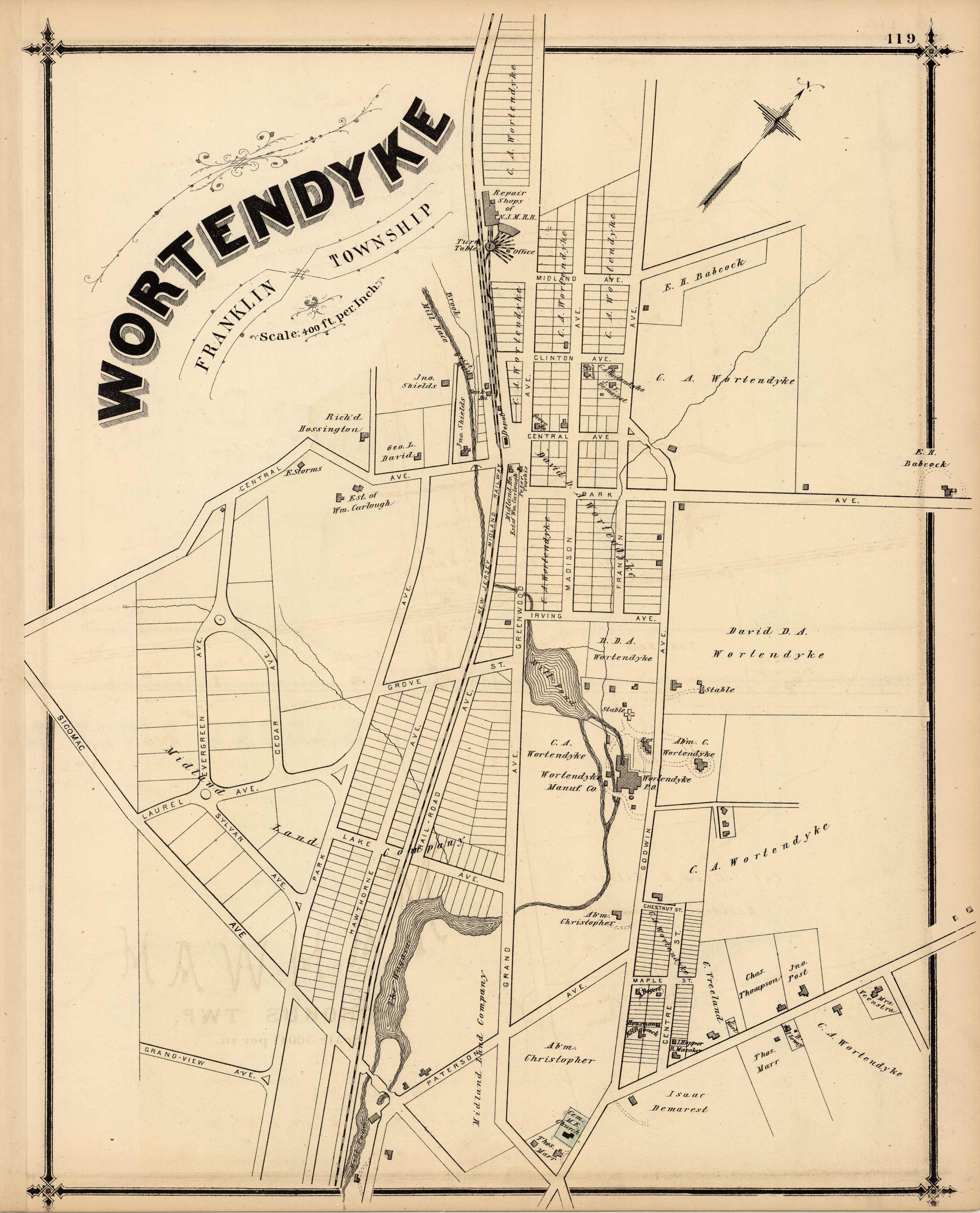 old maps of franklin township, bergen county nj