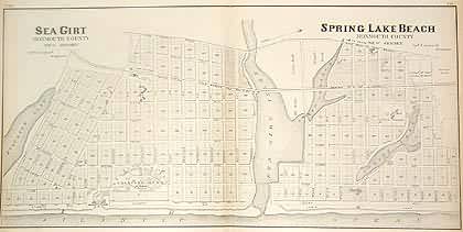 Map Of Sea Girt Nj Sea Girt, Spring Lake Beach, New Jersey - Art Source International