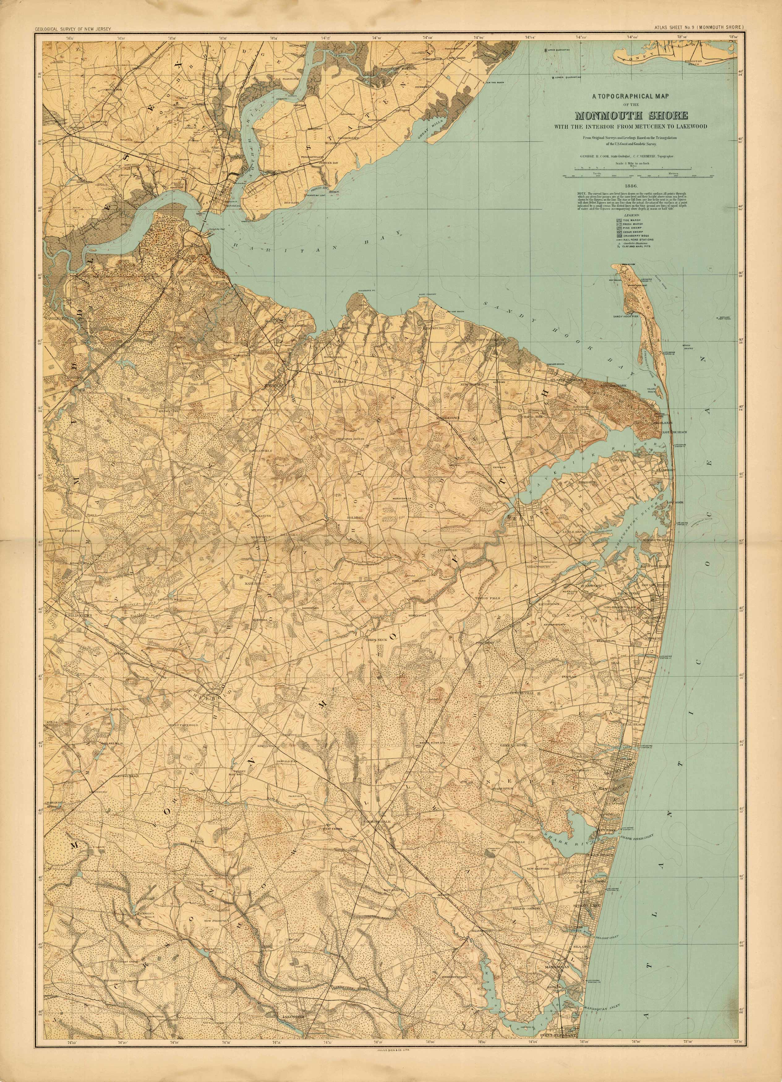 A Topographical Map of the Monmouth Shore - Art Source International