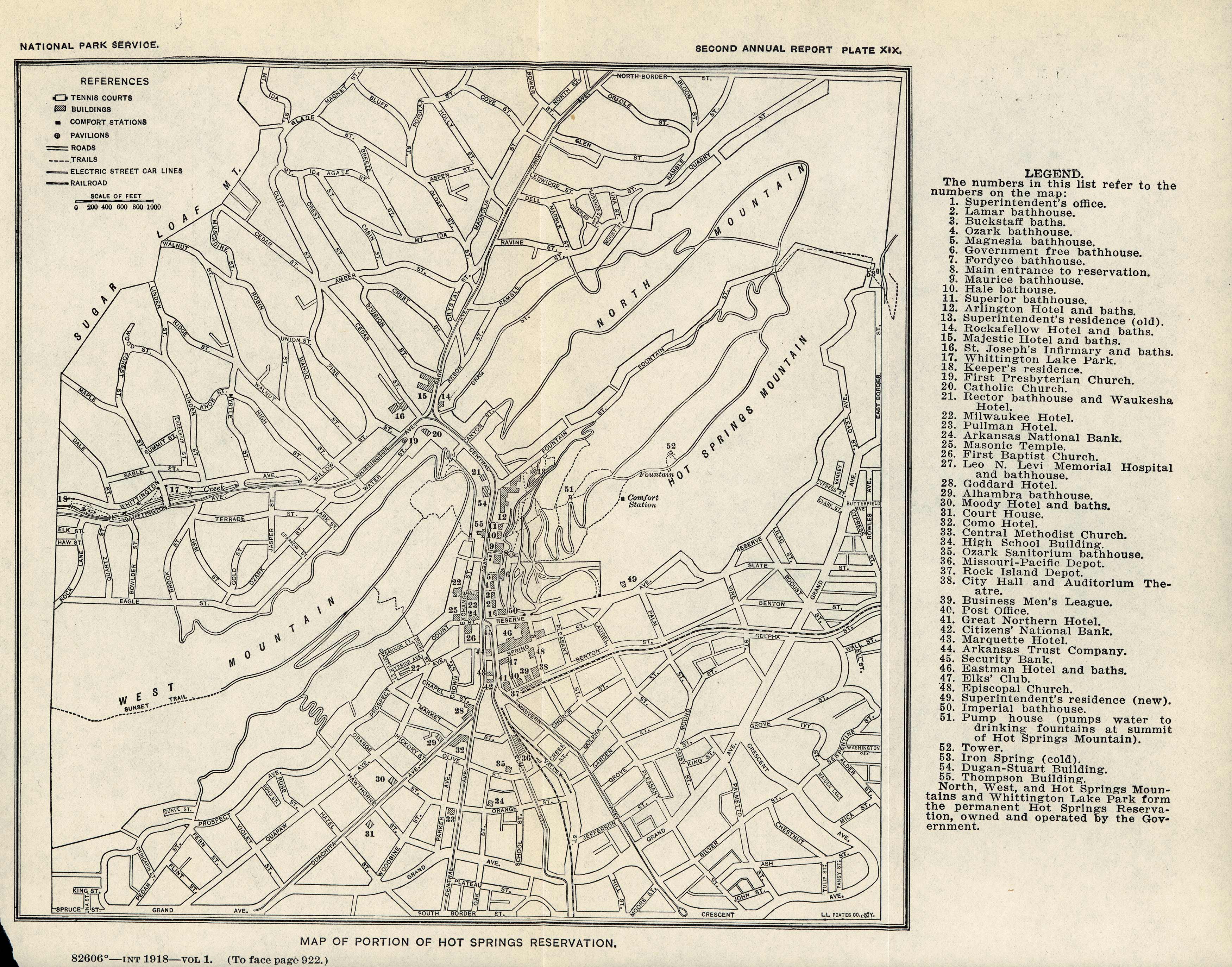 Map of Portion of Hot Springs Reservation