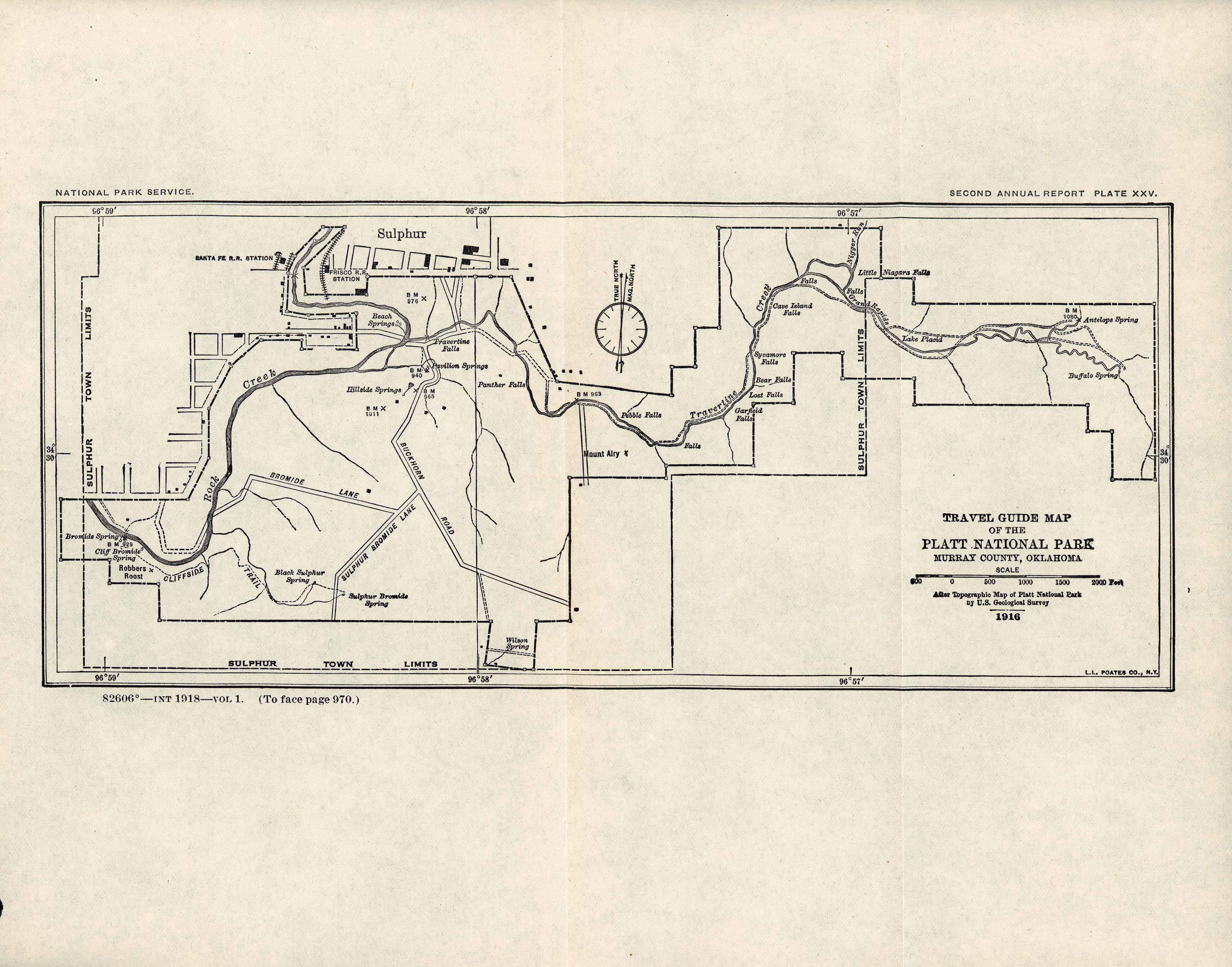 Travel Guide Map of the Platt National Park Art Source International