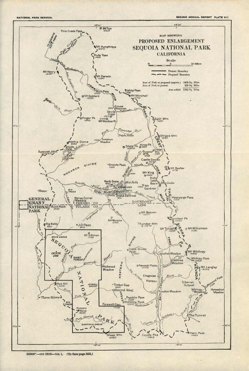 Map Showing Proposed Enlargement to Sequoia National Park