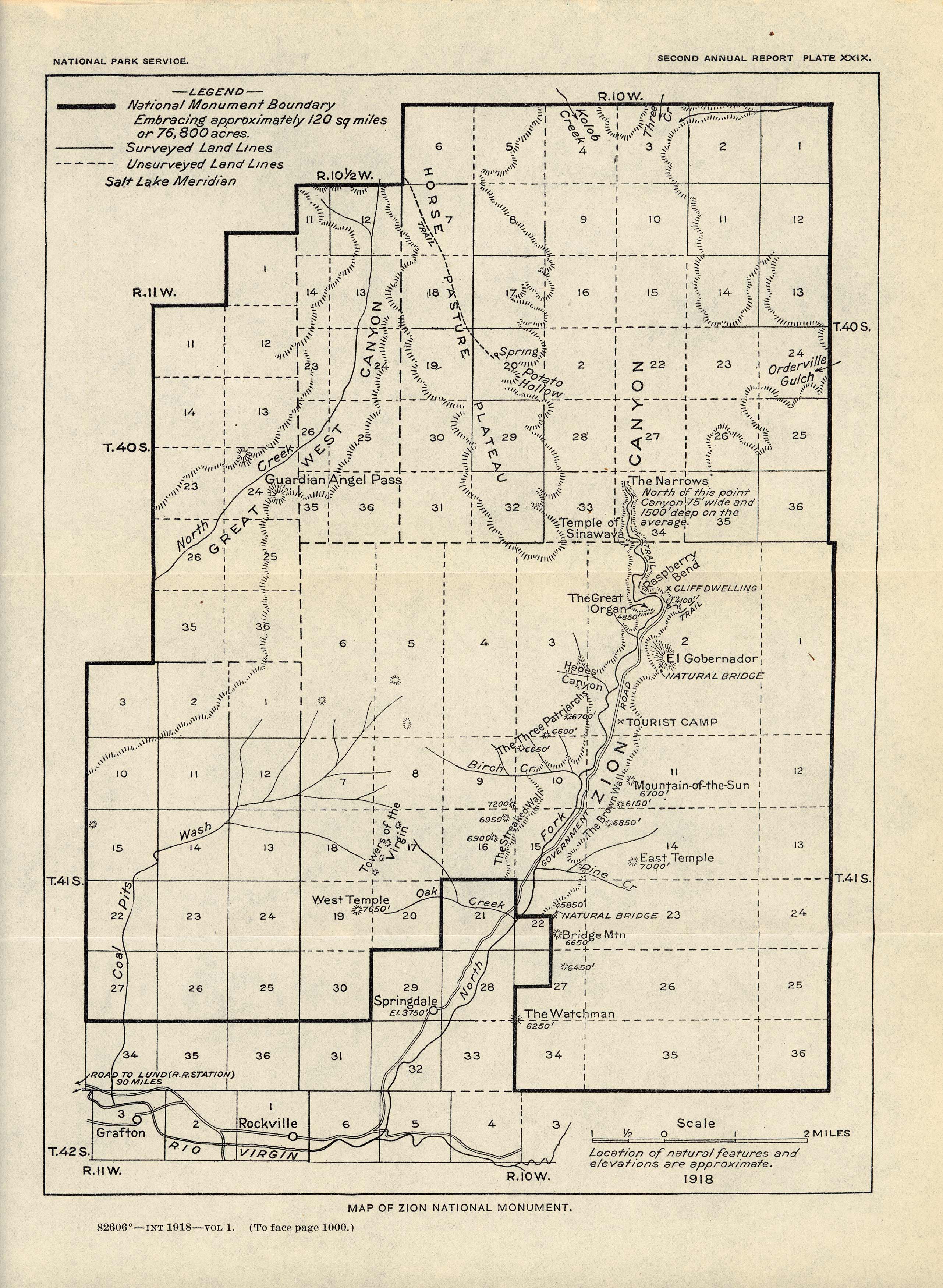 Map of Zion National Monument Map of Zion National Monument