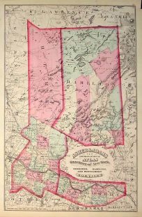 Asher & Adams New Topographical Atlas and Gazatteer of New York.   Herkimer Hamilton and Montgomery Counties