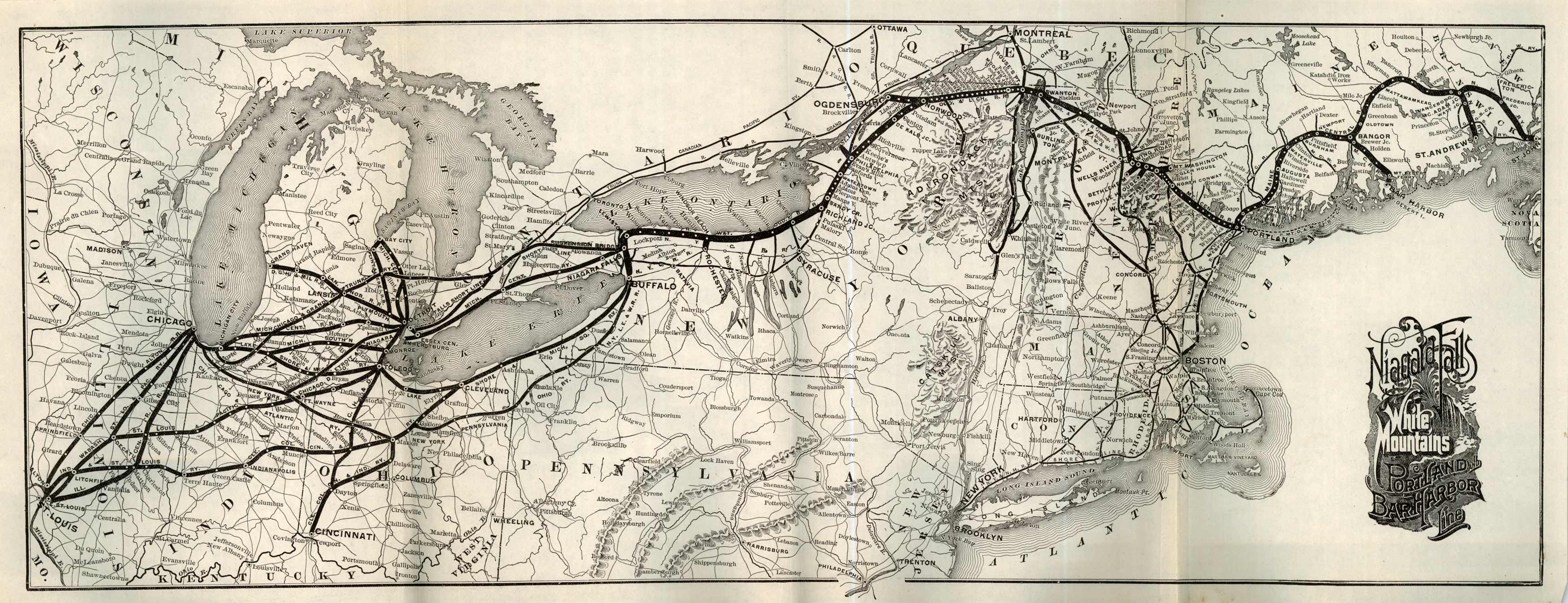 Niagara Falls - White Mountains - Portland and Bar Harbor Line Niagara Falls - White Mountains - Portland and Bar Harbor Line