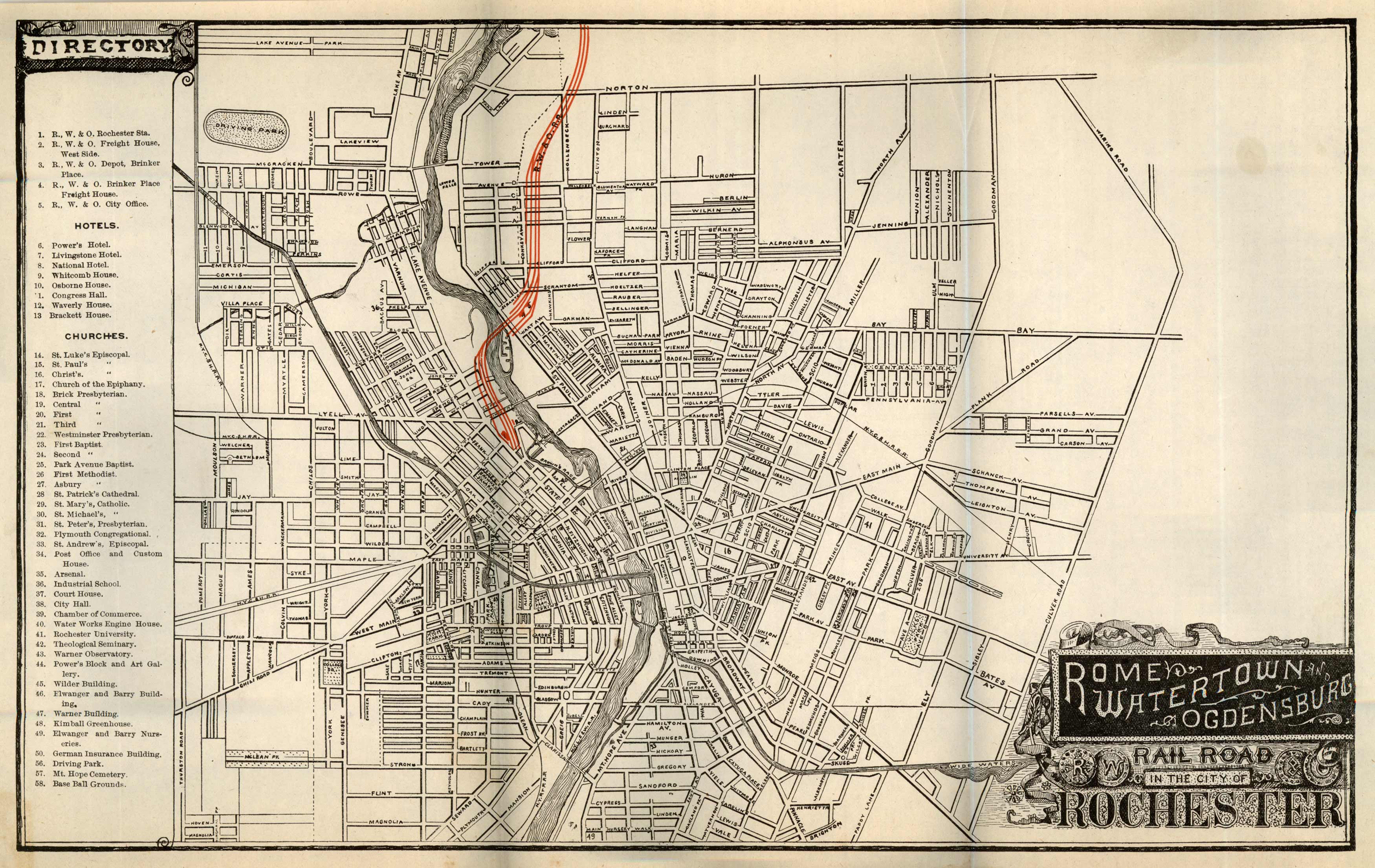 Rome Watertown and Ogdensburg Railroad in the City of Rochester Rome Watertown and Ogdensburg Railroad in the City of Rochester