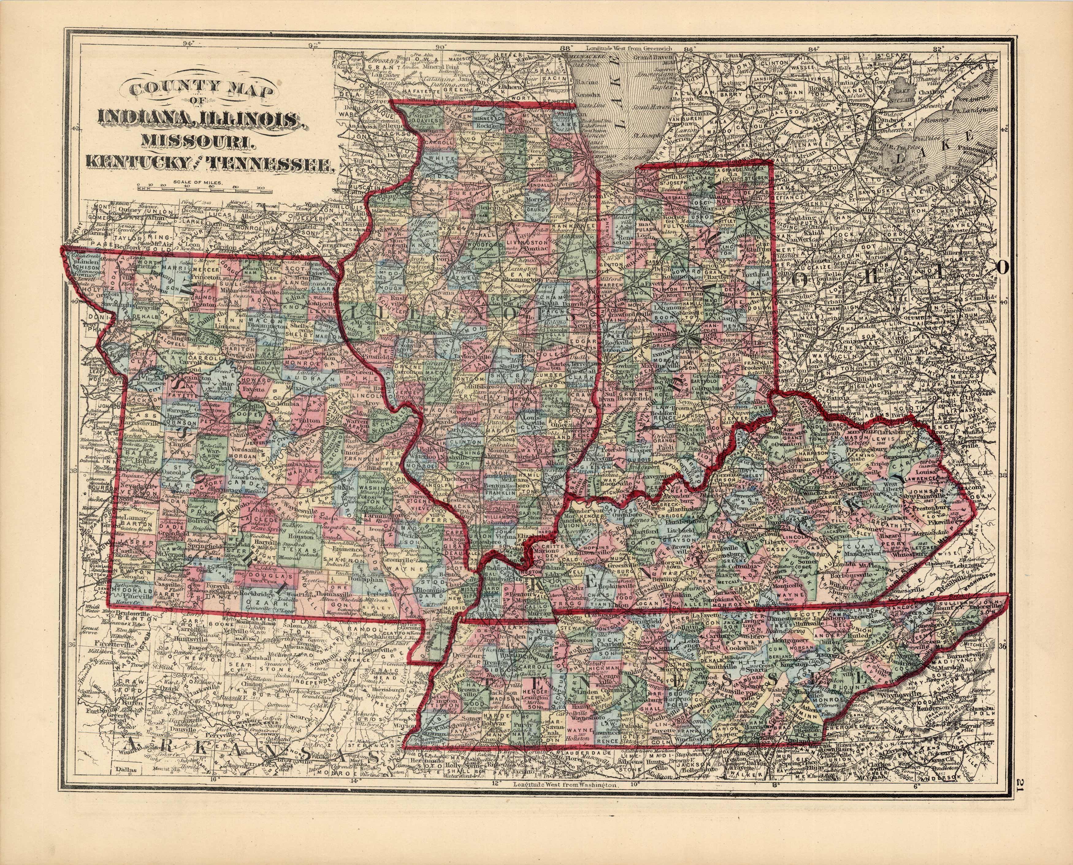 County Map of Indiana County Map of Indiana