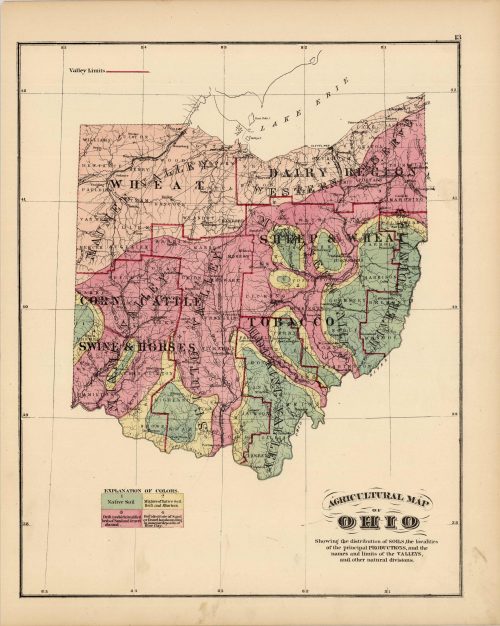 Agricultural Map of Ohio Showing the distribution of Soils