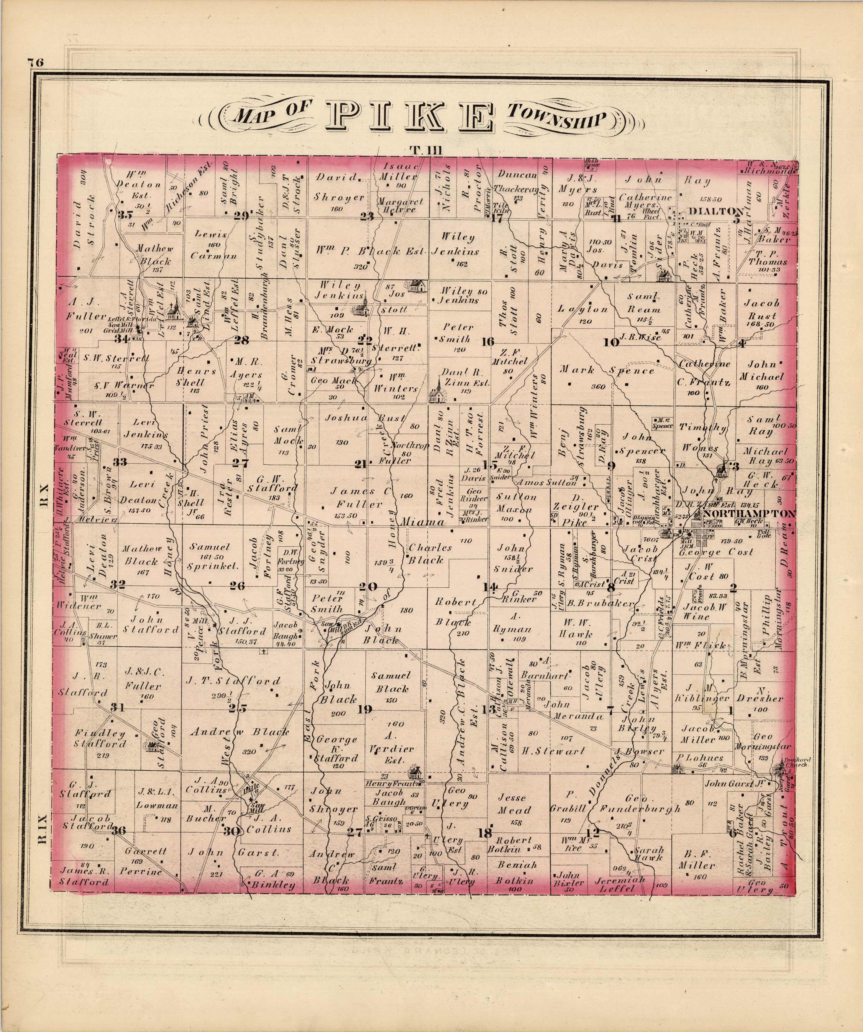 Map of Pike Township, Clarke County, Ohio Art Source International