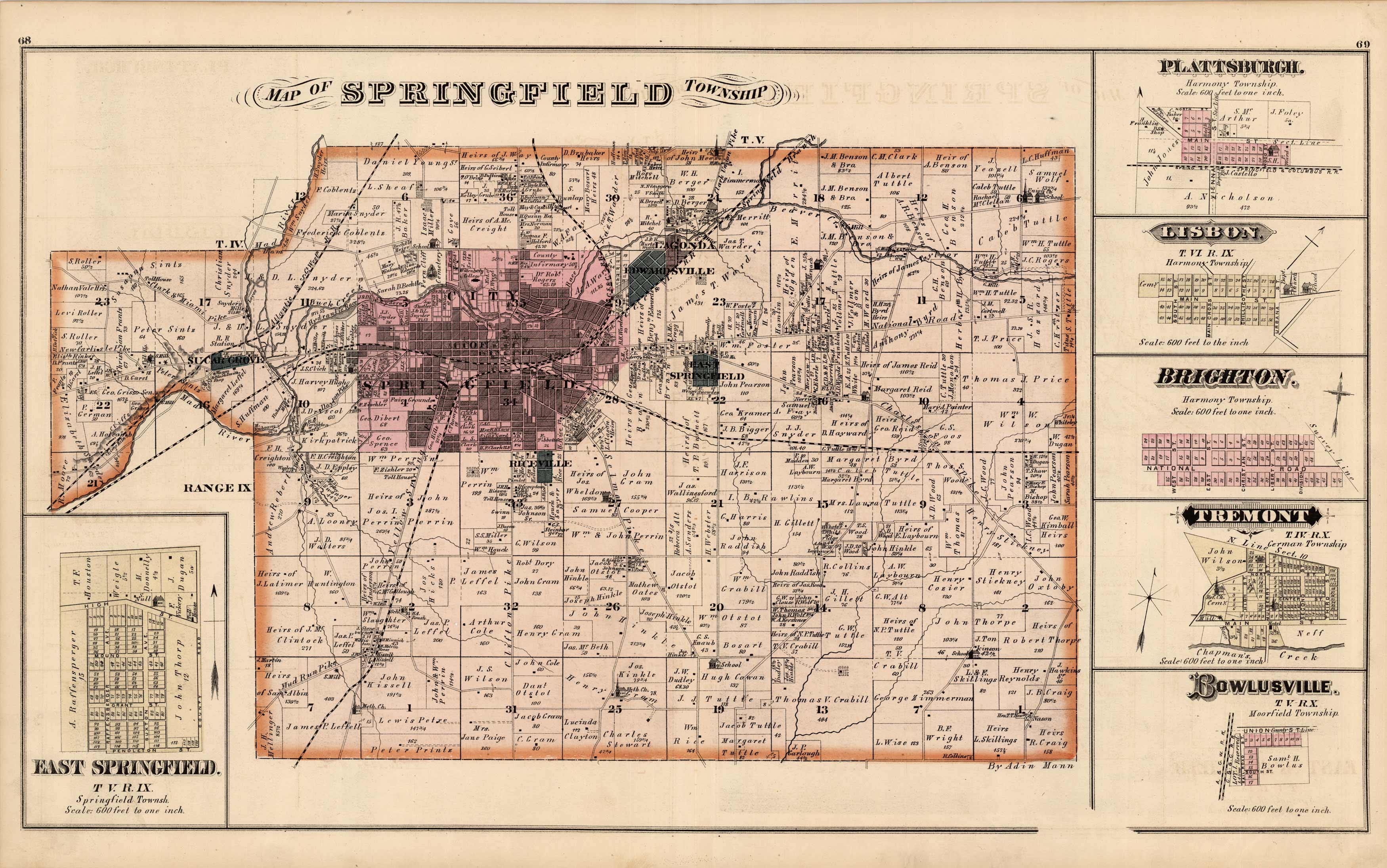 Map of Springfield Township, Ohio - Art Source International