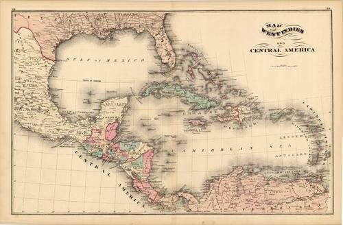 Map of the West Indies and Central America