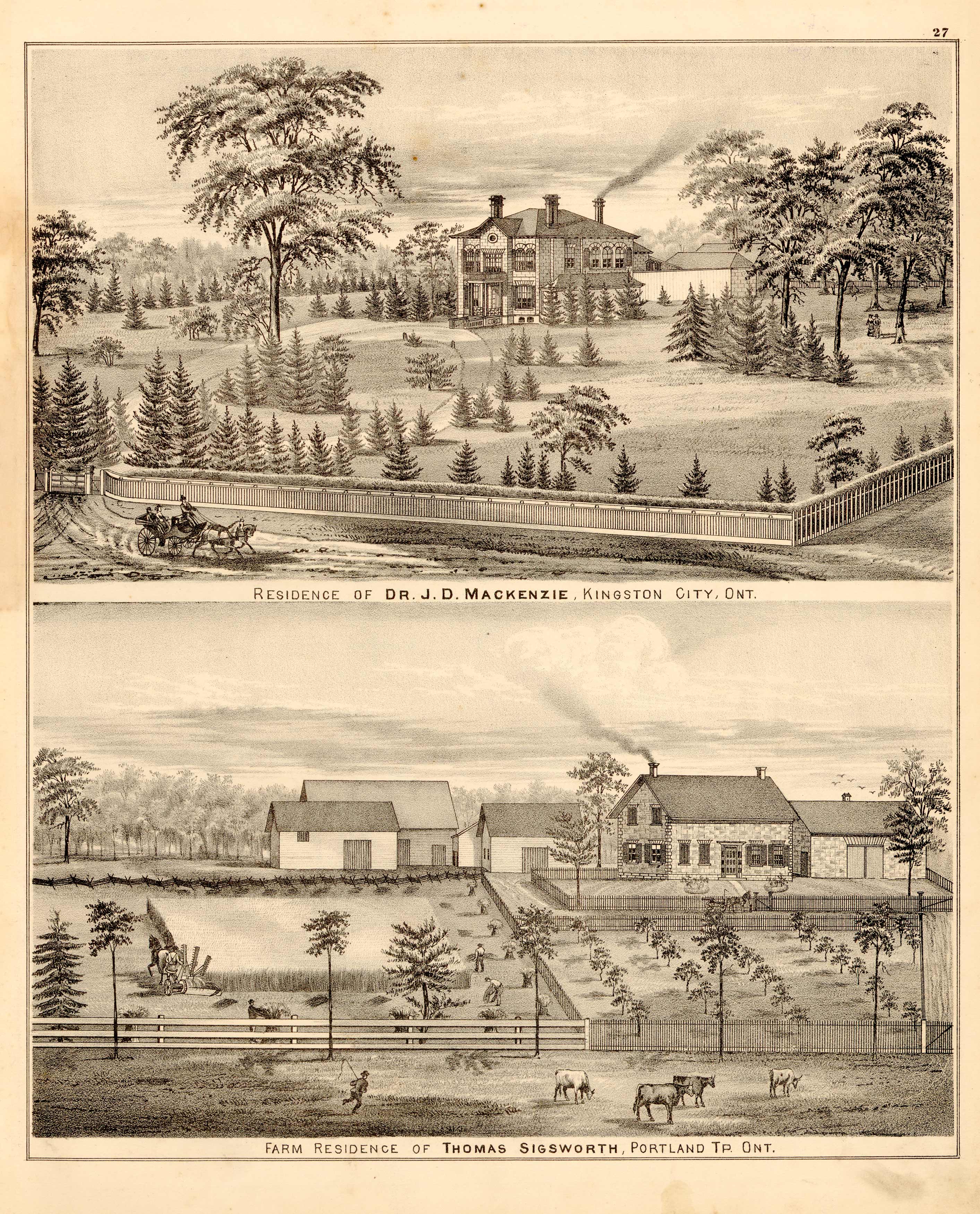 Residence of Dr Mackenzie - Farm Residence of Thomas Sigsworth