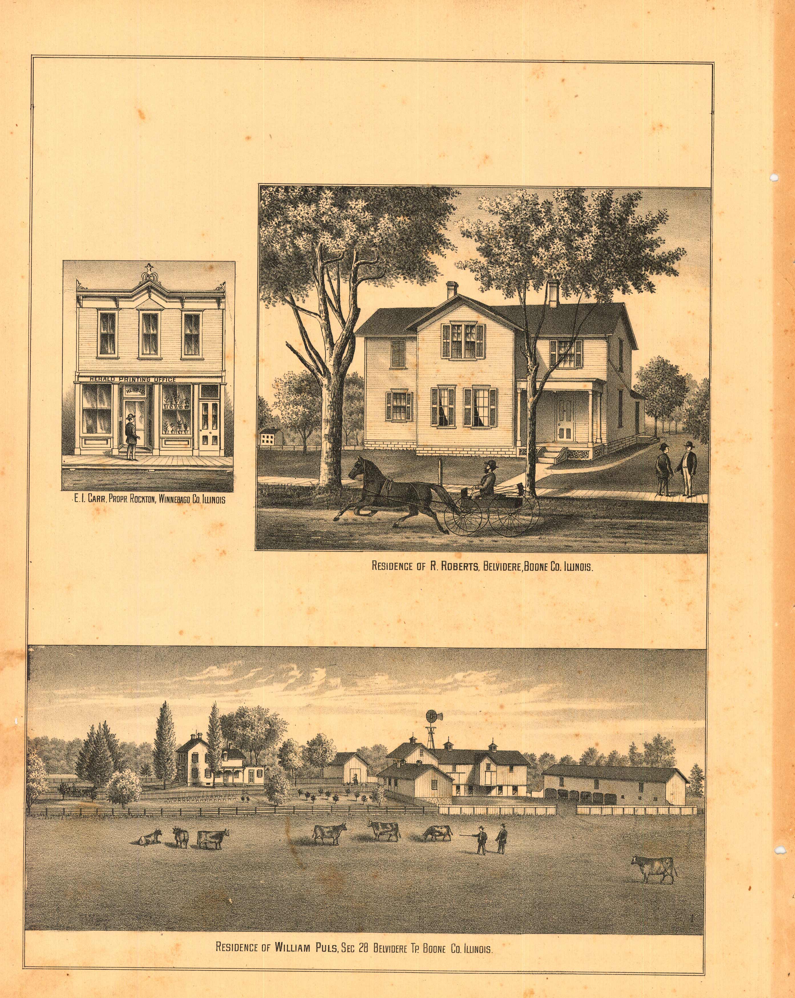 Residences of R. Roberts & William Puls (Belvidere Township