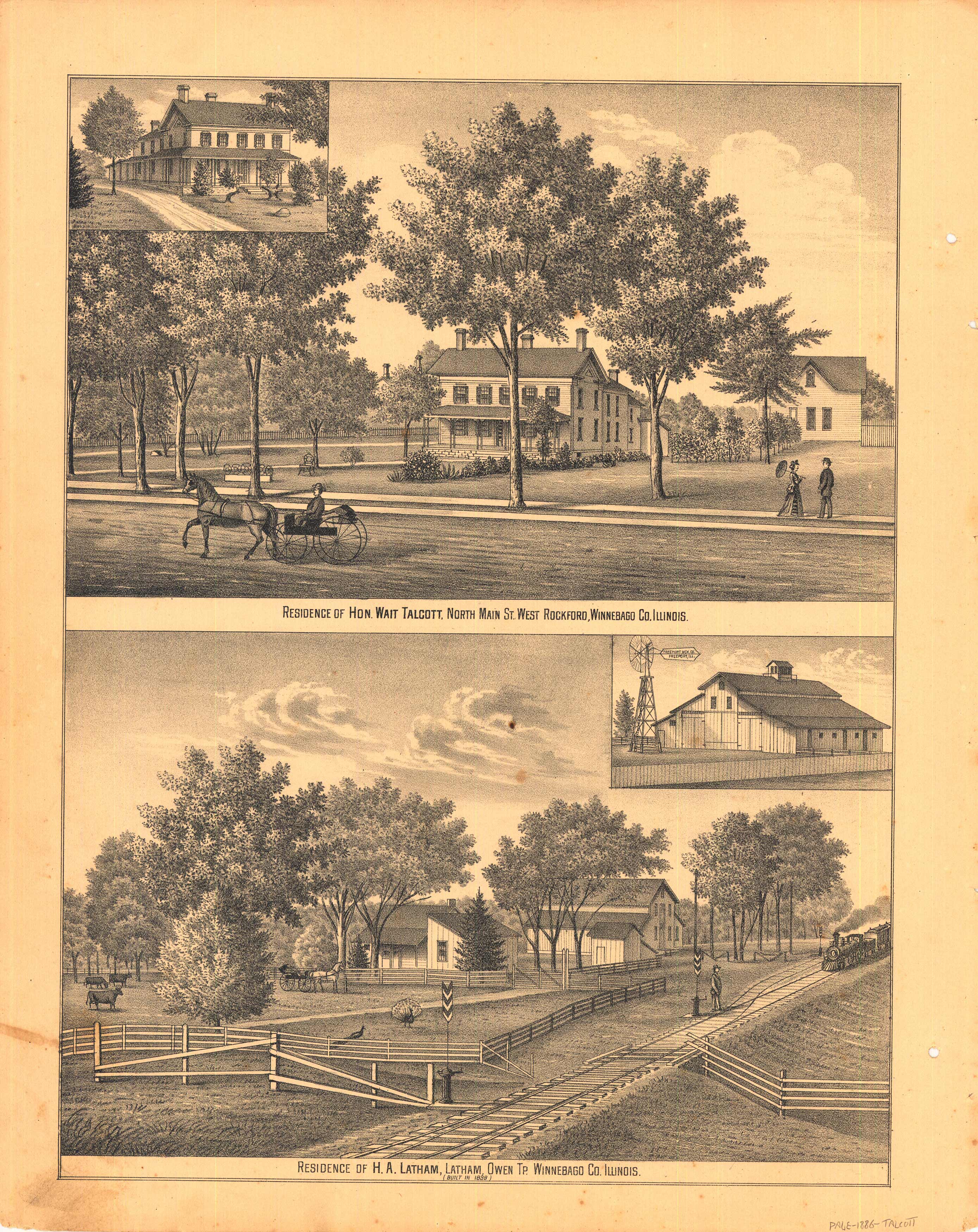 Residence of Hon. Wait Talcott (West Rockford