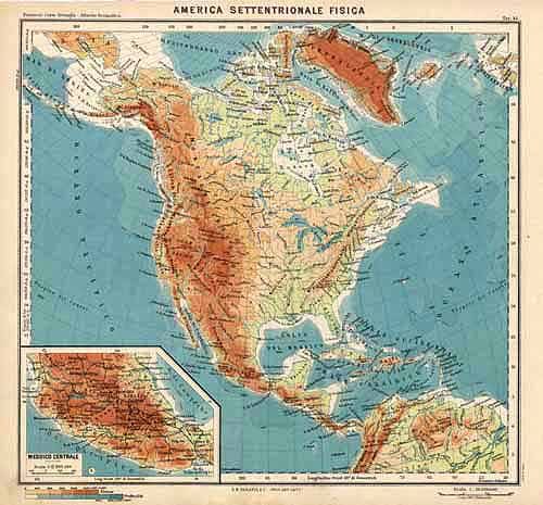 America Settentrionale Fisica ( North and Central America )