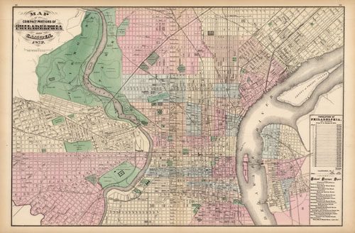 Map of the Compact Portions of Philadelphia and Camden (Pennsylvania)