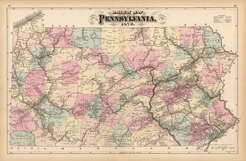 Railway Map of the State of Pennsylvania