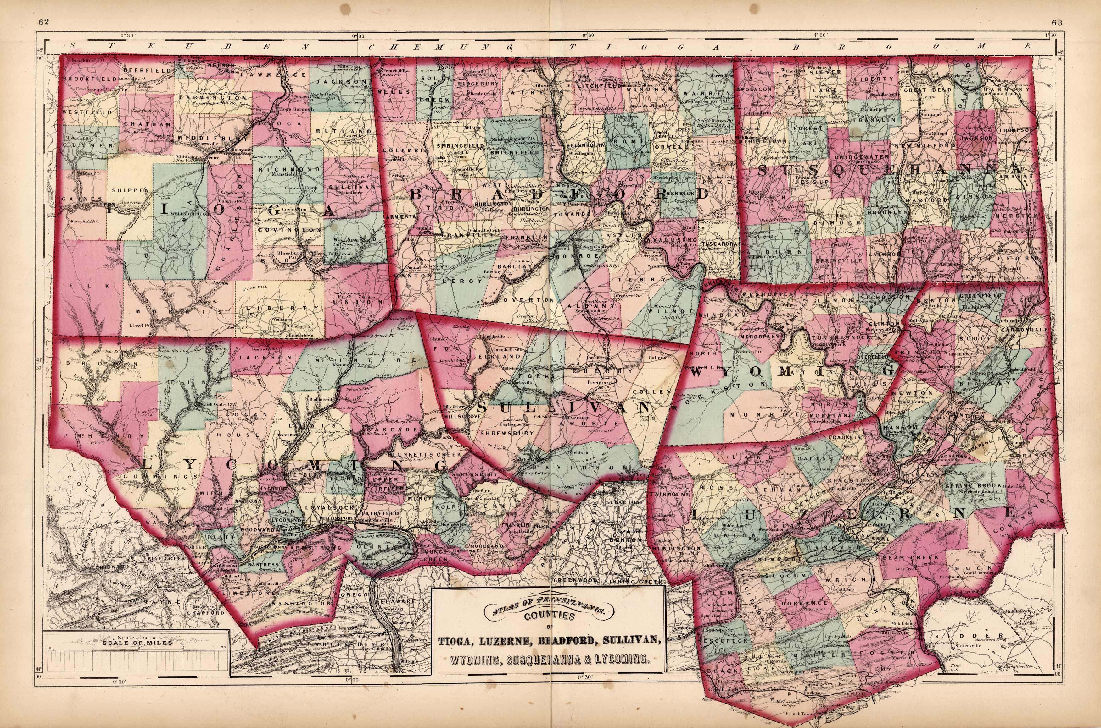 Map Of Tioga County Pennsylvania Public Domain Map Pi 1317