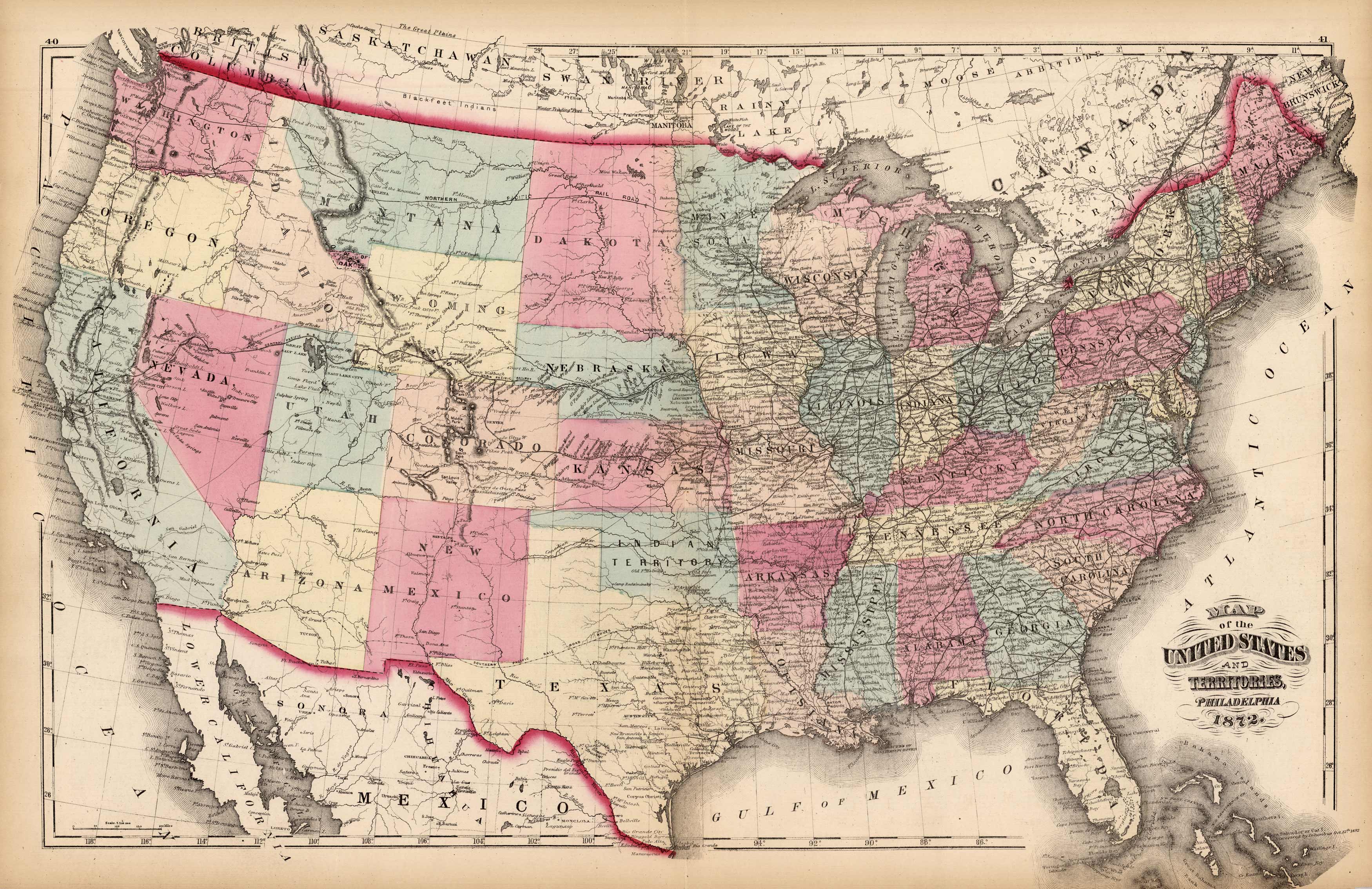 Map of the United Sates and Territories - Art Source International