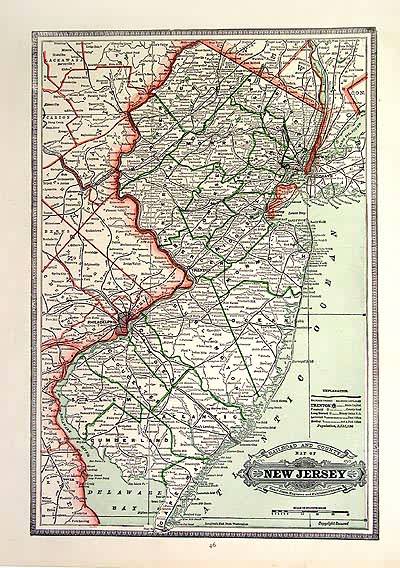 Railroad and County Map of New Jersey Railroad and County Map of New Jersey