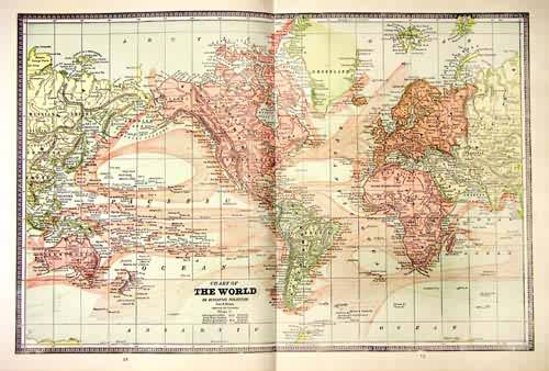 Chart of the World on Mercators Projection'