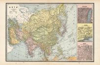 Map of Asia with insets of Jerusalem