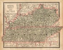 Map of Kentucky and Tennessee