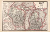 Map of Michigan and Wisconsin