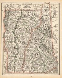 Map of New Hampshire and Vermont