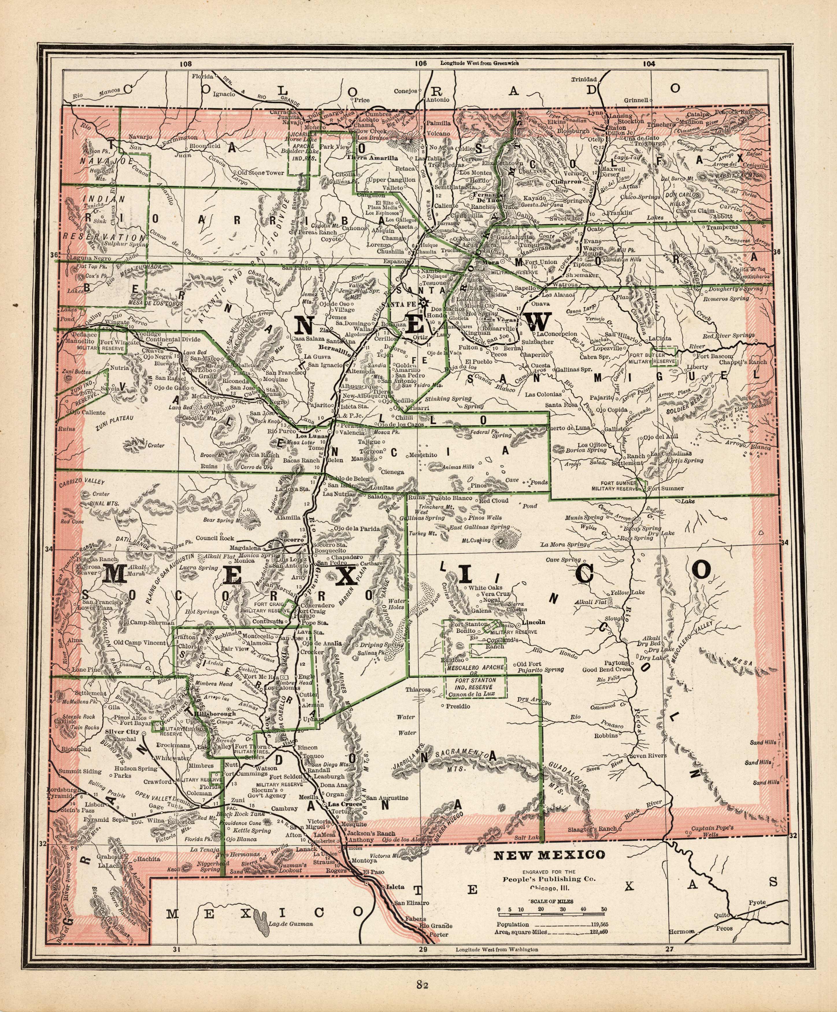 Map of New Mexico Map of New Mexico
