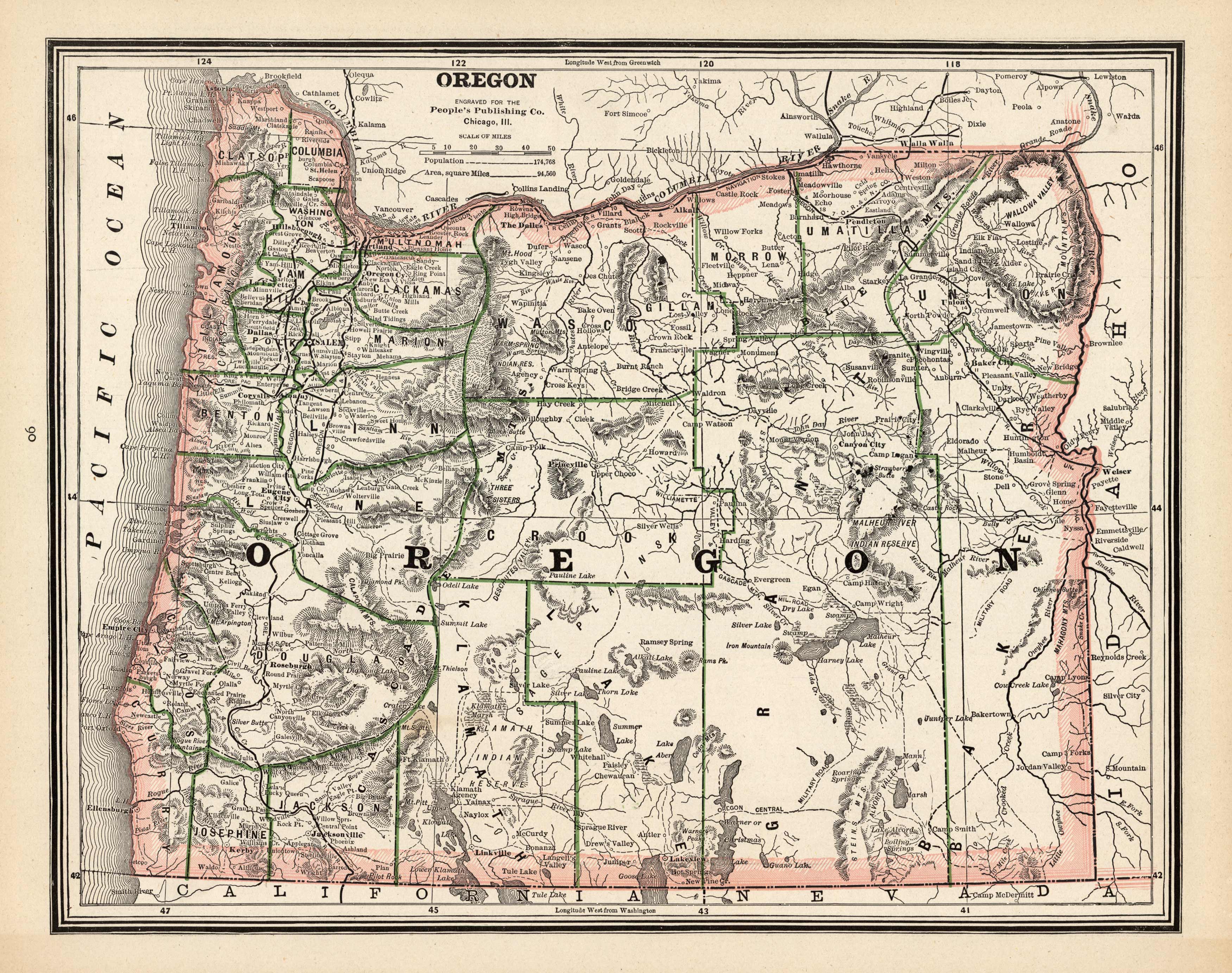 Map of Oregon