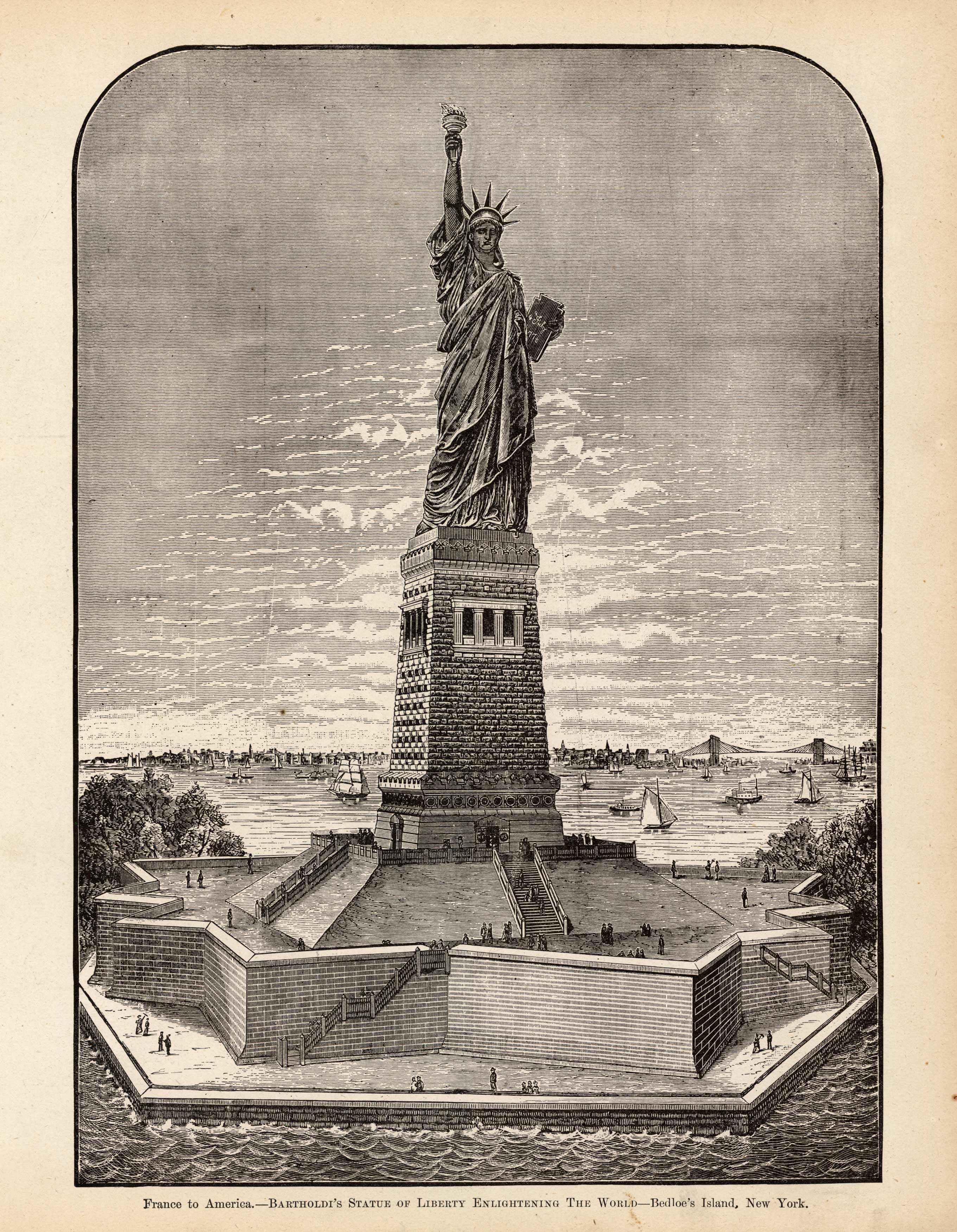 France to America Bartholdis Statue of Liberty Enlightening the World