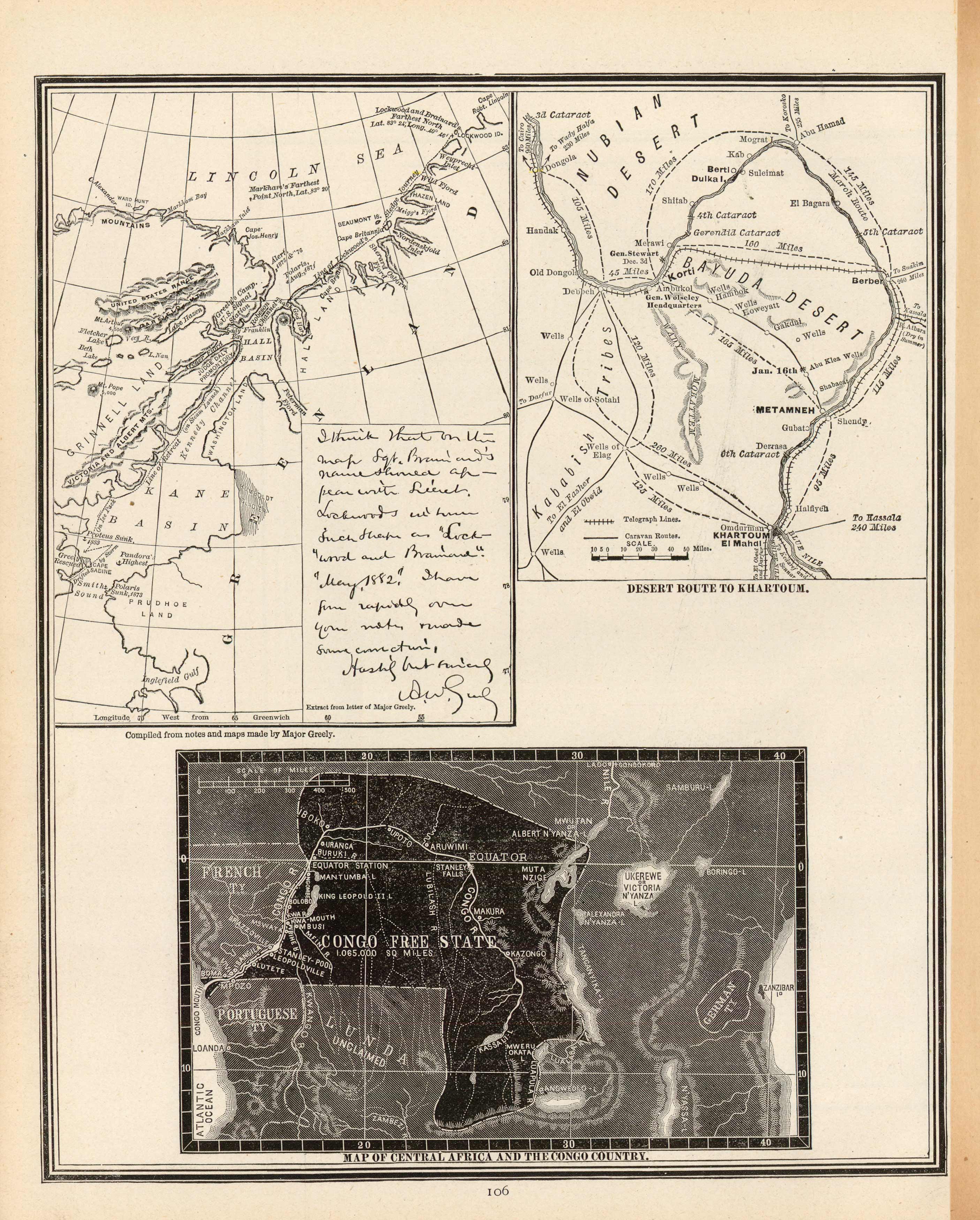 Desert Route to Khartoum / Map of Central Africa and the Congo Country